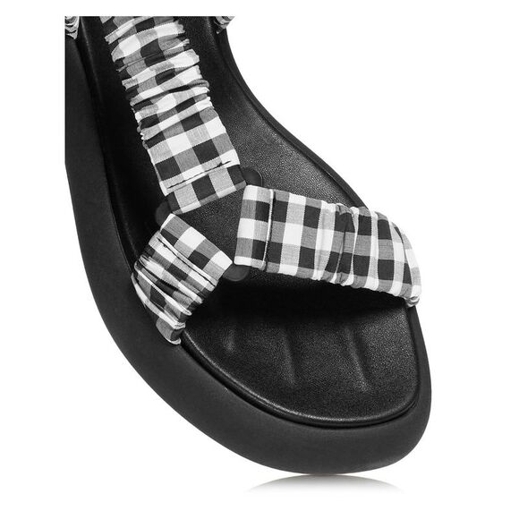 AQUA Womens Black Check Metallic Accents Tenly Square Toe Platform Slingback 9 M - Picture 4 of 4